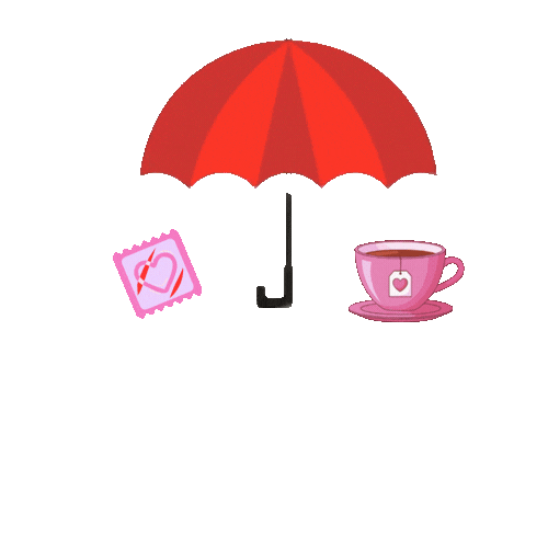 Red umbrella shaking